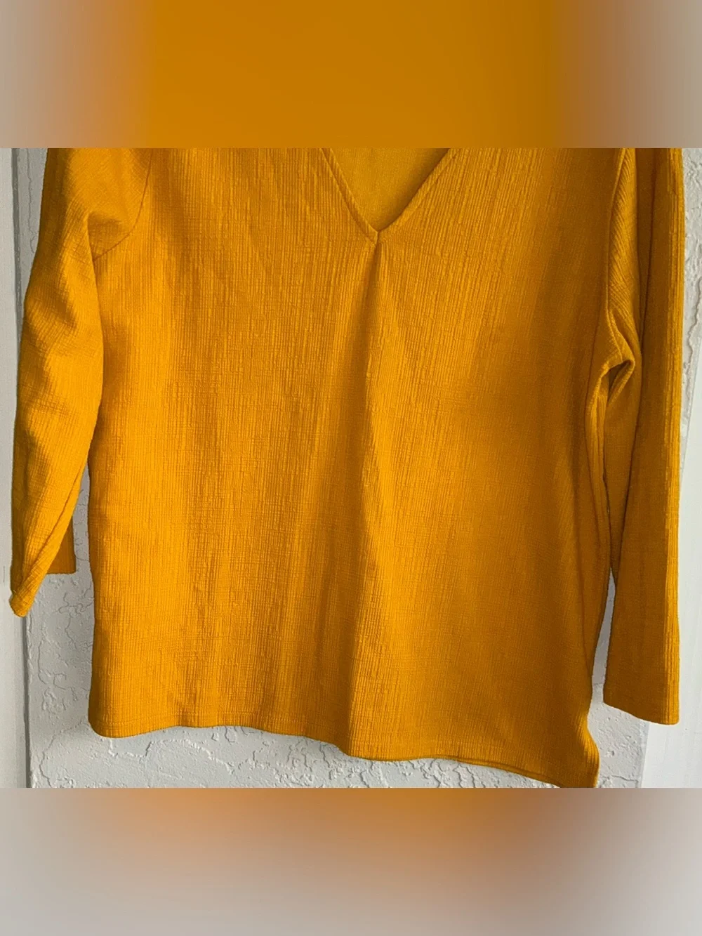 J. Crew V-Neck Long Sleeve Top in Mustard